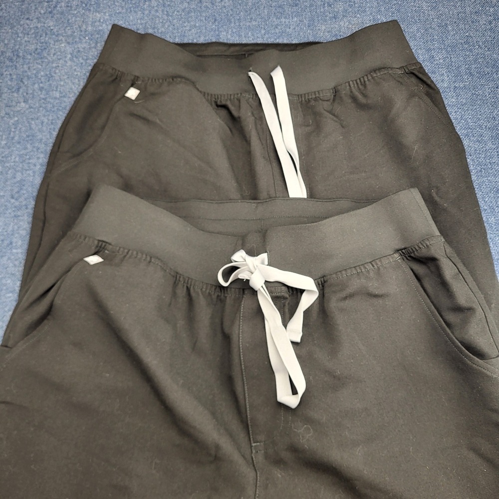 Figs Zamora High Waisted Jogger Scrub Pants Black Lot Of 2 Size Med NEW
